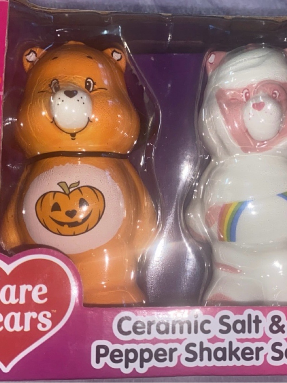 Care Bears Orange and White Ceramic Salt & Pepper Shakers